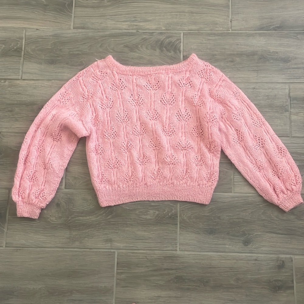 Pink wide neck sweater
